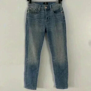 7 For All Mankind Jeans Womens Josefina Jeans Button Fly Blue Size 24